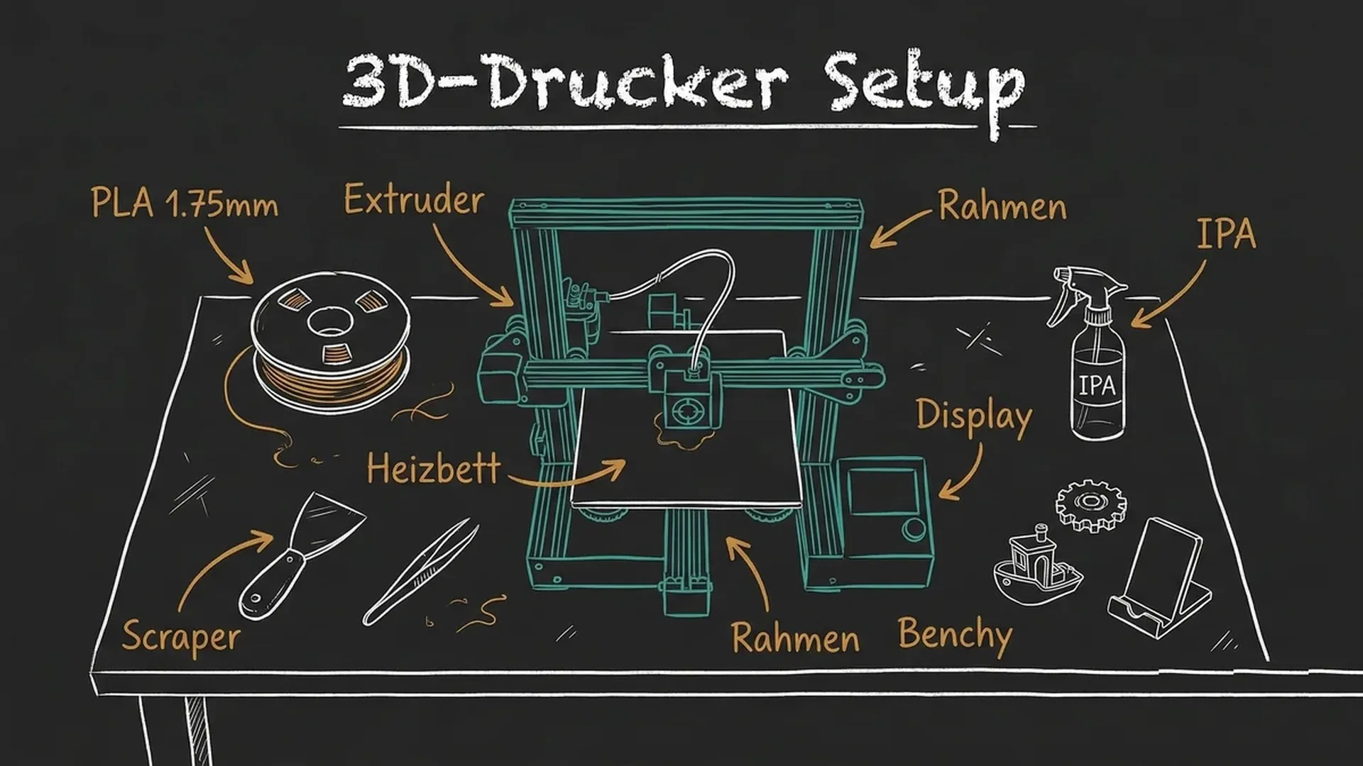 Vergleich: Dasselbe Modell gedruckt mit FDM (links) und Resin (rechts)