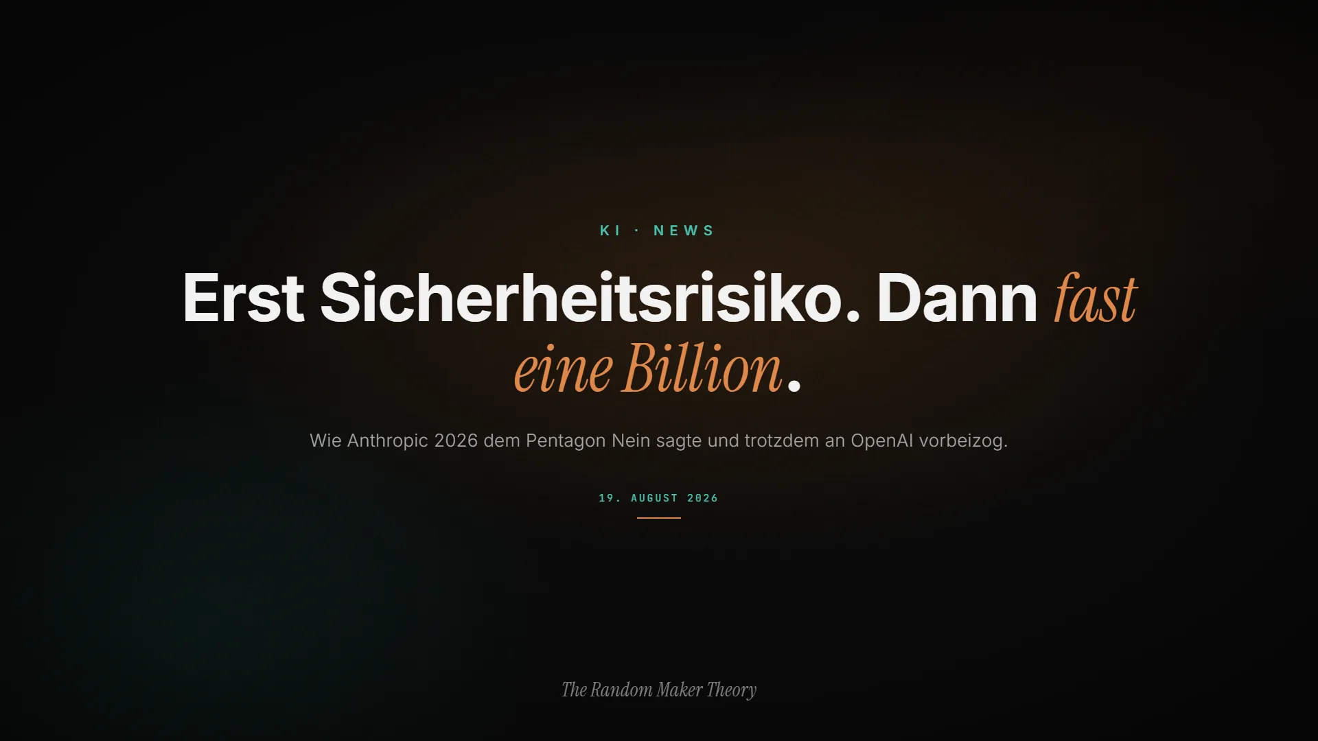 Anthropic 2026: Wie ein Nein zum Pentagon fast eine Billion wert wurde