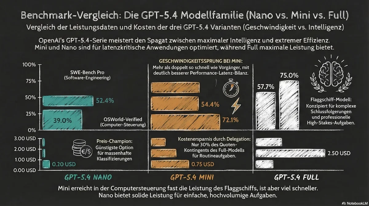 Benchmark-Vergleich der GPT-5.4 Modellfamilie