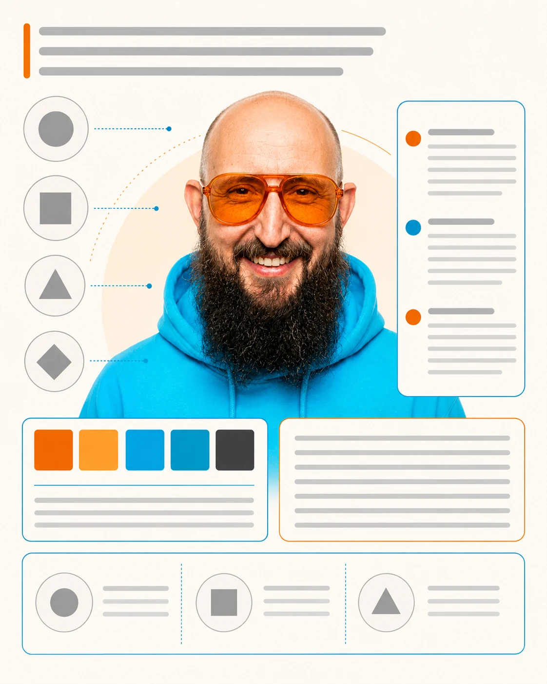 Zielbeispiel der kontrollierten Vorlage: textfreie Infografik-Vorlage