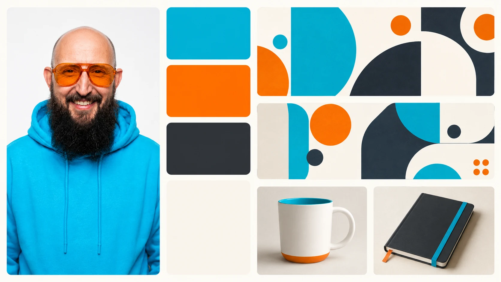 Zielbeispiel der kontrollierten Vorlage: begrenztes Brand-Moodboard ohne erfundene Versprechen