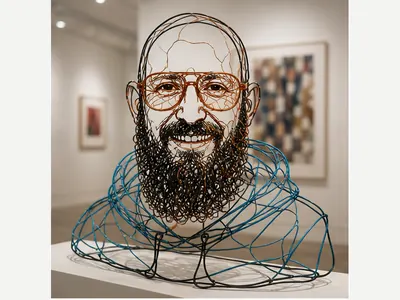 Drahtskulptur: echtes Ergebnis des Prompts /wirePortrait
