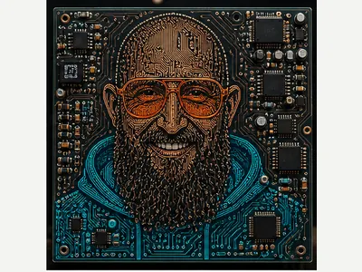 Leiterplatten-Porträt: echtes Ergebnis des Prompts /pcbPortrait