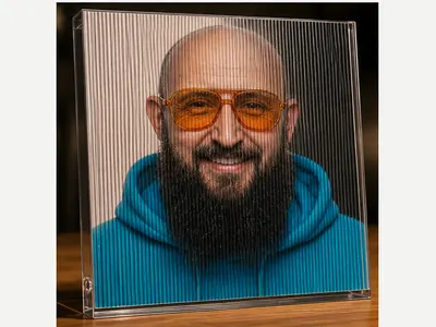 Lentikulardruck: echtes Ergebnis des Prompts /lenticular