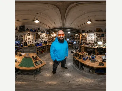 360-Grad-Werkstatt: echtes Ergebnis des Prompts /equirectangular360