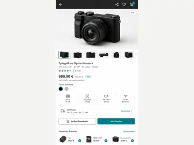 Shopseite: echtes Ergebnis des Prompts /productDetailPage