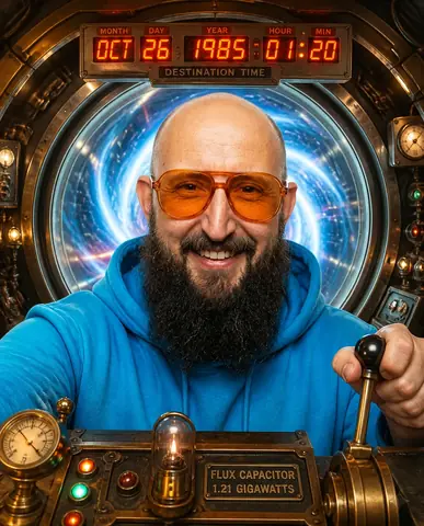 Sofort eine Zeitreise: echtes Ergebnis des Bildprompts /timeTravel