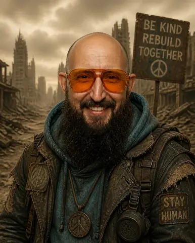 Nach dem Ende der Welt: echtes Ergebnis des Bildprompts /postApocalypse