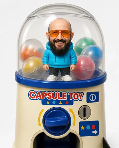 Die Figur in einer Kapsel: echtes Ergebnis des Bildprompts /gachapon