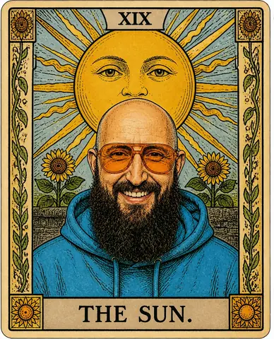 Eine symbolische Charakterkarte: echtes Ergebnis des Bildprompts /tarotCard