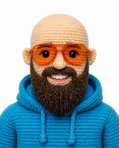 Die Person als Häkelpuppe: echtes Ergebnis des Bildprompts /amigurumi