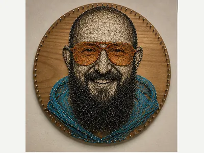 Fadenbild: echtes Ergebnis des Prompts /stringArt