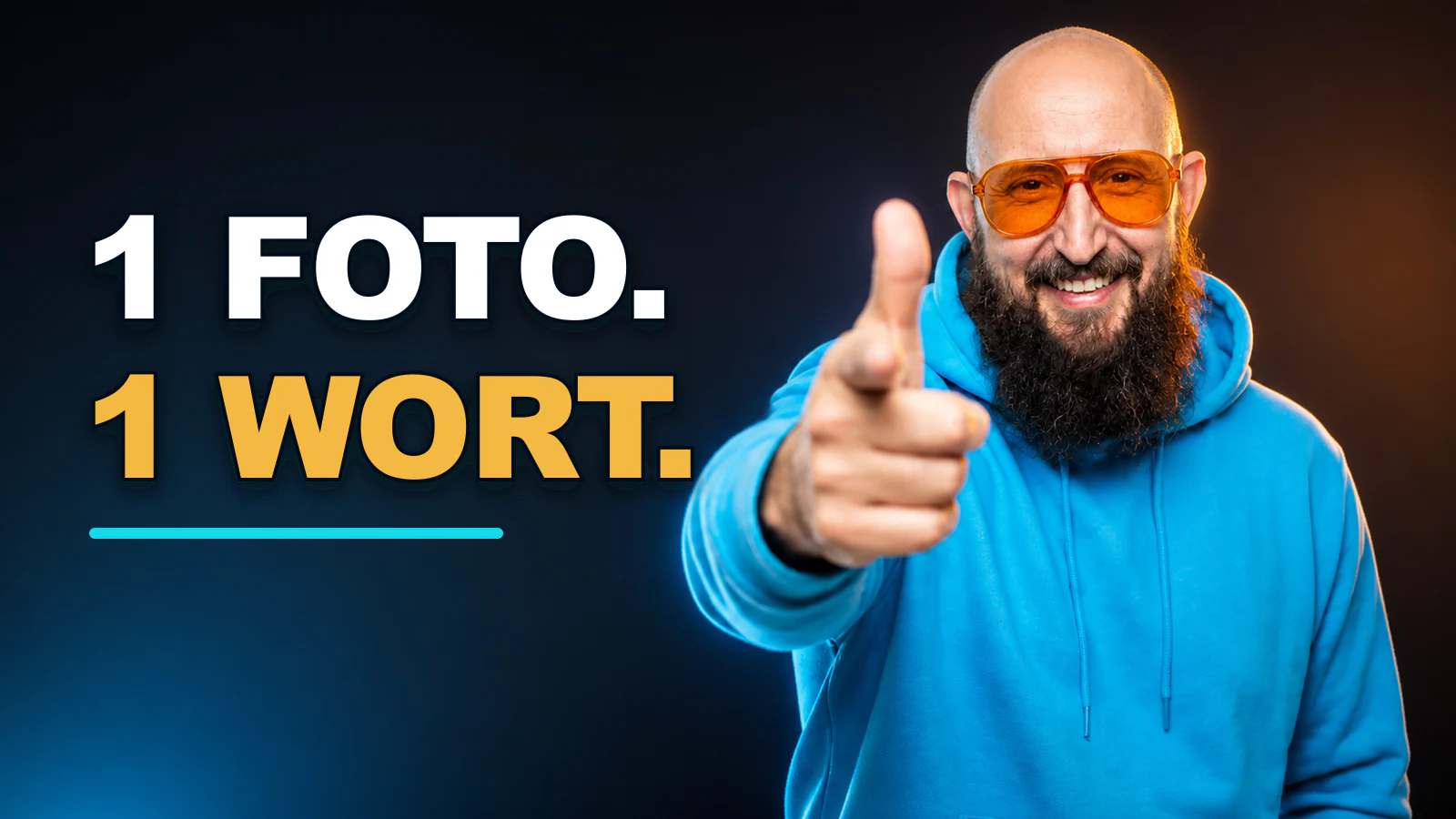 Fertiges YouTube-Thumbnail mit der Hook 1 Foto, 1 Wort