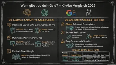 KI-Subscriptions 2026: Ollama Pro vs Claude vs ChatGPT vs Gemini – Was bekommst du wirklich für dein Geld?