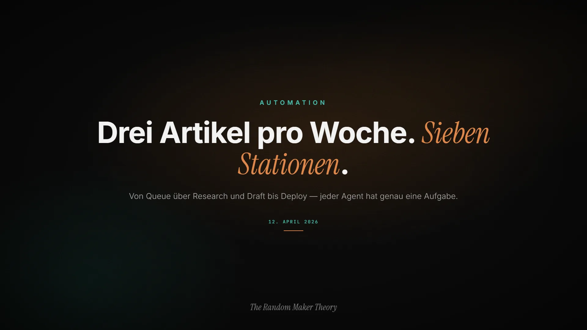 Meine Content Pipeline: Wie AI Agents meinen Blog am Laufen halten