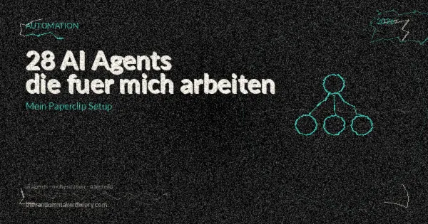 28 AI Agents die für mich arbeiten — Mein Paperclip Setup