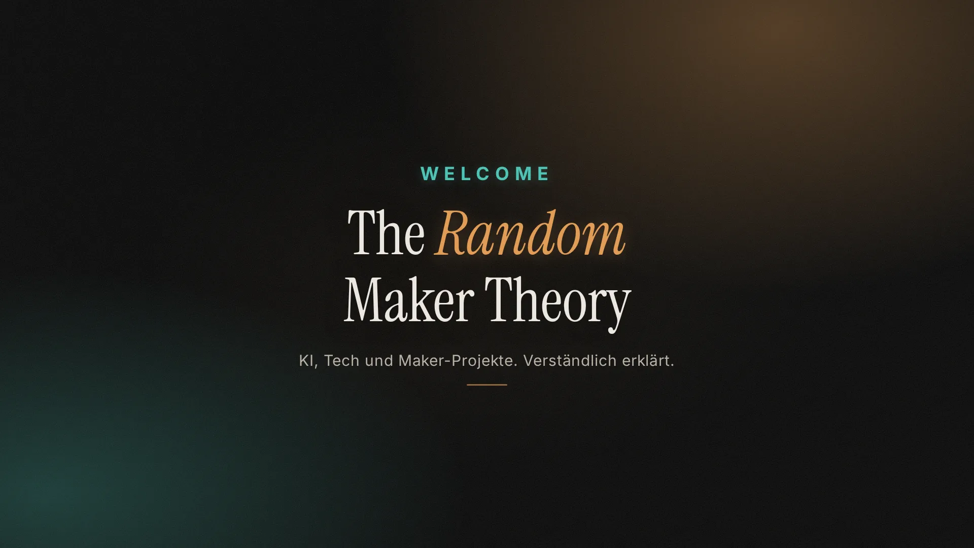 Willkommen bei The Random Maker Theory